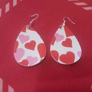 Pretty Leather Valentine Heart Themed Earrings - Your Choice of 2!